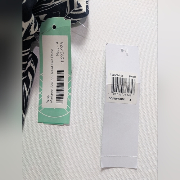 Wisp NEW Women's Marianne Scallop Stretchy Pencil Dress Black And White Size 4 - Picture 10 of 12